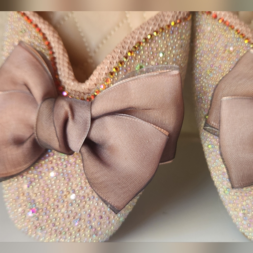 Sparkle Bow Ballet Flats - Dusty Rose
